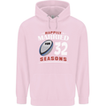 32 Year Wedding Anniversary 32nd Rugby Mens 80% Cotton Hoodie Light Pink