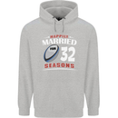 32 Year Wedding Anniversary 32nd Rugby Mens 80% Cotton Hoodie Sports Grey