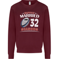 32 Year Wedding Anniversary 32nd Rugby Mens Sweatshirt Jumper Maroon
