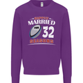 32 Year Wedding Anniversary 32nd Rugby Mens Sweatshirt Jumper Purple