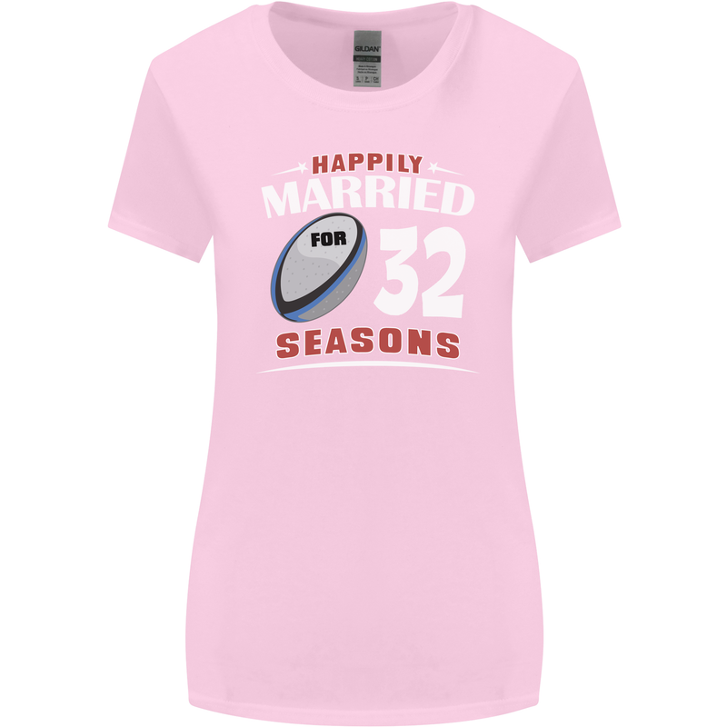 32 Year Wedding Anniversary 32nd Rugby Womens Wider Cut T-Shirt Light Pink