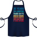 32nd Birthday 32 Year Old Cotton Apron 100% Organic Navy Blue