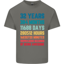 32nd Birthday 32 Year Old Mens Cotton T-Shirt Tee Top Charcoal