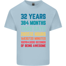 32nd Birthday 32 Year Old Mens Cotton T-Shirt Tee Top Light Blue