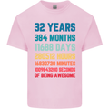 32nd Birthday 32 Year Old Mens Cotton T-Shirt Tee Top Light Pink