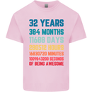 32nd Birthday 32 Year Old Mens Cotton T-Shirt Tee Top Light Pink