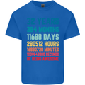 32nd Birthday 32 Year Old Mens Cotton T-Shirt Tee Top Royal Blue
