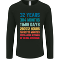 32nd Birthday 32 Year Old Mens Long Sleeve T-Shirt Black