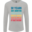 32nd Birthday 32 Year Old Mens Long Sleeve T-Shirt Sports Grey