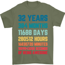 32nd Birthday 32 Year Old Mens T-Shirt 100% Cotton Military Green