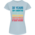32nd Birthday 32 Year Old Womens Petite Cut T-Shirt Light Blue