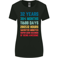 32nd Birthday 32 Year Old Womens Wider Cut T-Shirt Black