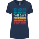 32nd Birthday 32 Year Old Womens Wider Cut T-Shirt Navy Blue