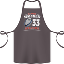 33 Year Wedding Anniversary 33rd Rugby Cotton Apron 100% Organic Dark Grey