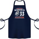 33 Year Wedding Anniversary 33rd Rugby Cotton Apron 100% Organic Navy Blue