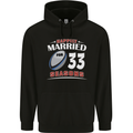 33 Year Wedding Anniversary 33rd Rugby Mens 80% Cotton Hoodie Black