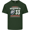 33 Year Wedding Anniversary 33rd Rugby Mens Cotton T-Shirt Tee Top Forest Green