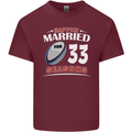 33 Year Wedding Anniversary 33rd Rugby Mens Cotton T-Shirt Tee Top Maroon