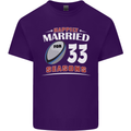 33 Year Wedding Anniversary 33rd Rugby Mens Cotton T-Shirt Tee Top Purple