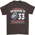 33 Year Wedding Anniversary 33rd Rugby Mens T-Shirt 100% Cotton Dark Chocolate