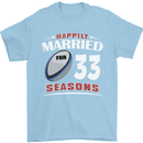 33 Year Wedding Anniversary 33rd Rugby Mens T-Shirt 100% Cotton Light Blue
