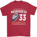 33 Year Wedding Anniversary 33rd Rugby Mens T-Shirt 100% Cotton Red