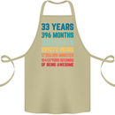33rd Birthday 33 Year Old Cotton Apron 100% Organic Khaki