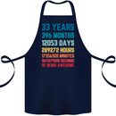 33rd Birthday 33 Year Old Cotton Apron 100% Organic Navy Blue