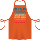 33rd Birthday 33 Year Old Cotton Apron 100% Organic Orange