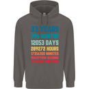 33rd Birthday 33 Year Old Mens 80% Cotton Hoodie Charcoal