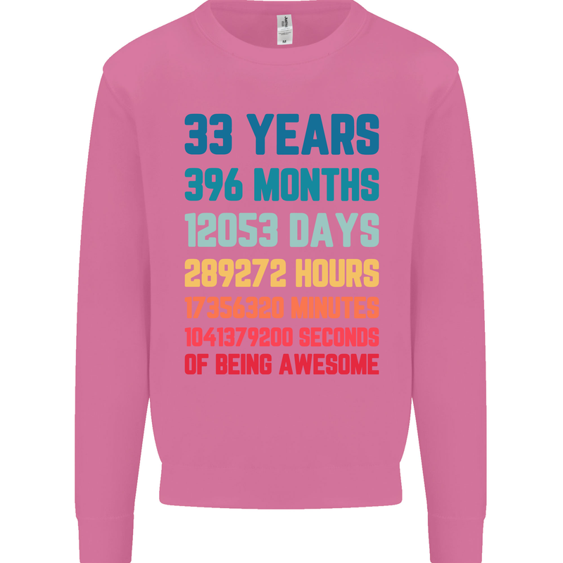 33rd Birthday 33 Year Old Mens Sweatshirt Jumper Azalea