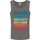 33rd Birthday 33 Year Old Mens Vest Tank Top Charcoal