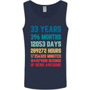 33rd Birthday 33 Year Old Mens Vest Tank Top Navy Blue