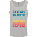 33rd Birthday 33 Year Old Mens Vest Tank Top Sports Grey