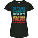 33rd Birthday 33 Year Old Womens Petite Cut T-Shirt Black