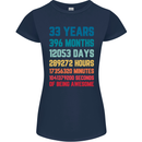 33rd Birthday 33 Year Old Womens Petite Cut T-Shirt Navy Blue