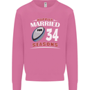 34 Year Wedding Anniversary 34th Rugby Mens Sweatshirt Jumper Azalea