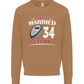 34 Year Wedding Anniversary 34th Rugby Mens Sweatshirt Jumper Caramel Latte