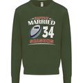 34 Year Wedding Anniversary 34th Rugby Mens Sweatshirt Jumper Forest Green