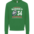 34 Year Wedding Anniversary 34th Rugby Mens Sweatshirt Jumper Irish Green