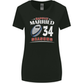 34 Year Wedding Anniversary 34th Rugby Womens Wider Cut T-Shirt Black