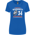 34 Year Wedding Anniversary 34th Rugby Womens Wider Cut T-Shirt Royal Blue