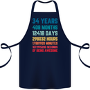 34th Birthday 34 Year Old Cotton Apron 100% Organic Navy Blue