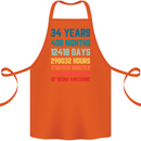 34th Birthday 34 Year Old Cotton Apron 100% Organic Orange