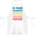 34th Birthday 34 Year Old Cotton Apron 100% Organic White