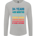 34th Birthday 34 Year Old Mens Long Sleeve T-Shirt Sports Grey