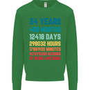 34th Birthday 34 Year Old Mens Sweatshirt Jumper Irish Green