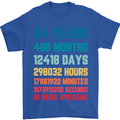 34th Birthday 34 Year Old Mens T-Shirt 100% Cotton Royal Blue