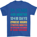 34th Birthday 34 Year Old Mens T-Shirt 100% Cotton Royal Blue
