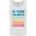 34th Birthday 34 Year Old Mens Vest Tank Top White